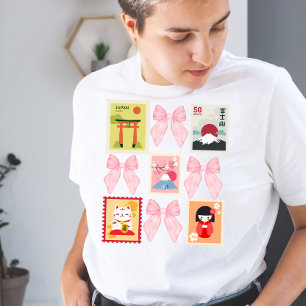 Camiseta Triblenda Colección de sellos de coqueta de Japón