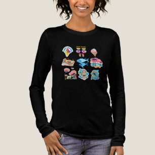 Camiseta Triblenda Colección de sellos de verano costero en pasteles