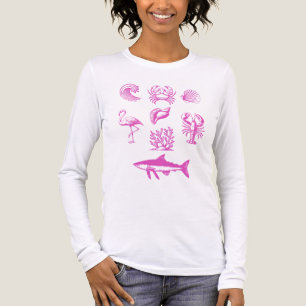 Camiseta Triblenda Colección de sellos de verano costero en pasteles