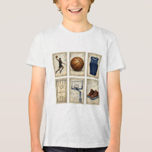 Camiseta Triblenda Colección de Sellos Deportivos de Baloncesto Vinta