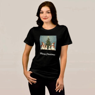 Camiseta Triblenda Colección Navideña de Familia de Muñeco de Nieve F