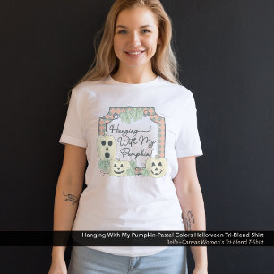 Camiseta Triblenda Colgando con mi calabaza-pastel de colores Hallowe