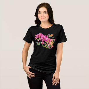 Camiseta Triblenda Colibrí y orquídeas