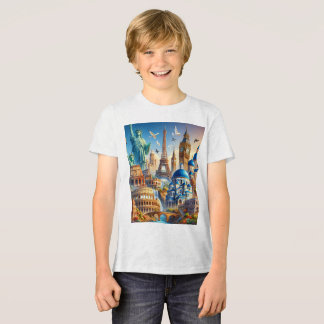 Camiseta Triblenda Collage de monumentos europeos emblemáticos - Un v