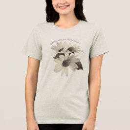 Camiseta Triblenda Collage floral marrón bronceado Daisy caprichosa c