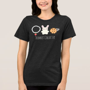 Camiseta Triblenda Collar Cuto De Fresas, Conejo Y Anillo