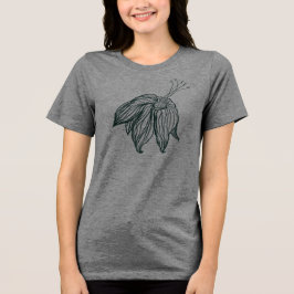 Camiseta Triblenda color verde oscuro y verde azulado de las hojas de