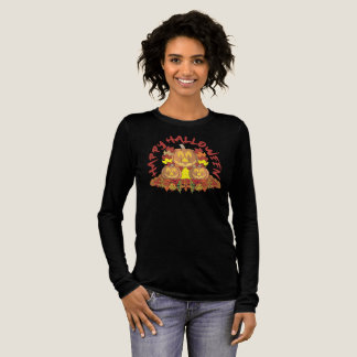 Camiseta Triblenda Colores Caídos Con Farolillos Jack O, Hojas Otoño