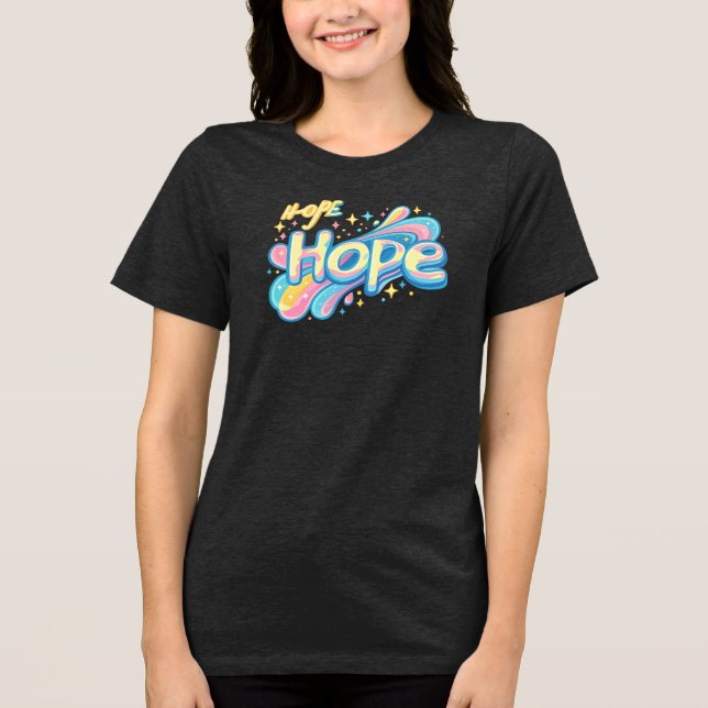 Camiseta Triblenda Colorful Hope Graffiti - Y2K Sparkle Aesthetic (Anverso)