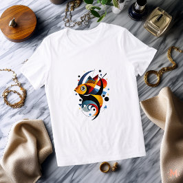 Camiseta Triblenda Colorida camiseta abstracta de pescado | Geométric