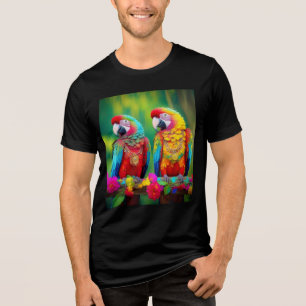 Camiseta Triblenda Coloridas Aves Crudas En La Rama-67859