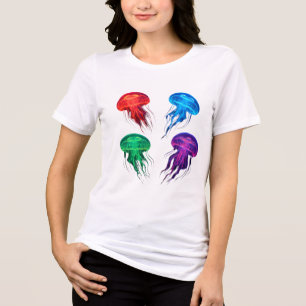 Camiseta Triblenda Colorido Arte De Jellyfish