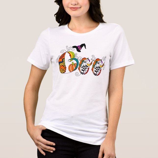 Camiseta Triblenda Colorido arte moderno de Halloween (Anverso)