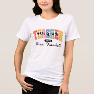 Camiseta Triblenda Colorido Lunares Profesor 4to Grado Varsity