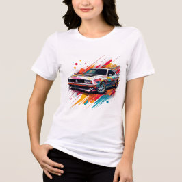 Camiseta Triblenda Colorido Muscularmente Auto Pop Art Diseño Retro C