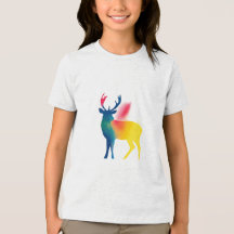 Colorido Spray Paint Deer Silhouette Kids