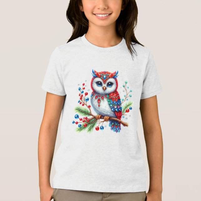 Camiseta Triblenda Coloridos Navidades Owl Holiday Camiseta (Anverso)