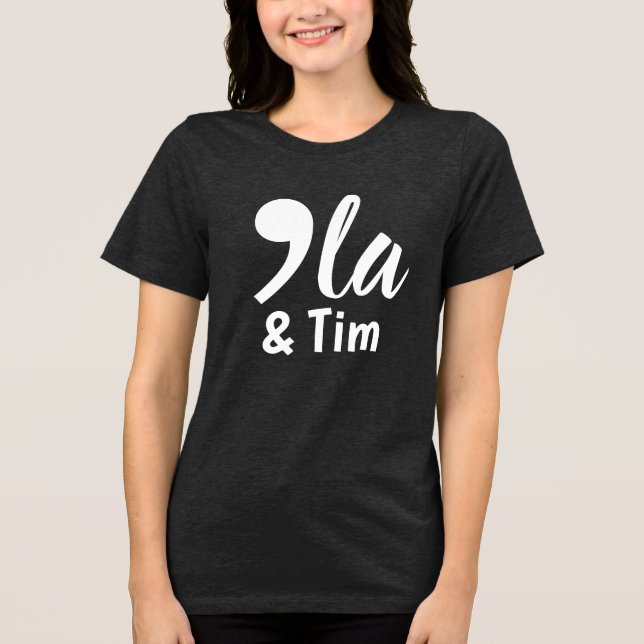 Camiseta Triblenda Coma Kamala y Tim 2024 (Anverso)