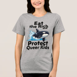 Camiseta Triblenda Come a los ricos - Protege a los niños queer