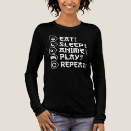 Camiseta Triblenda Come Anime Duerme Juega Repite Estilo de Vida Otak