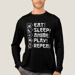 Camiseta Triblenda Come Anime Duerme Juega Repite Estilo de Vida Otak