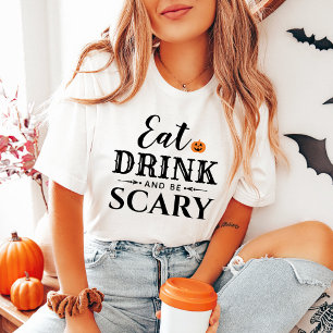 Camiseta Triblenda Come, Bebe y Sé Espantosa Mujeres Negras de Hallow
