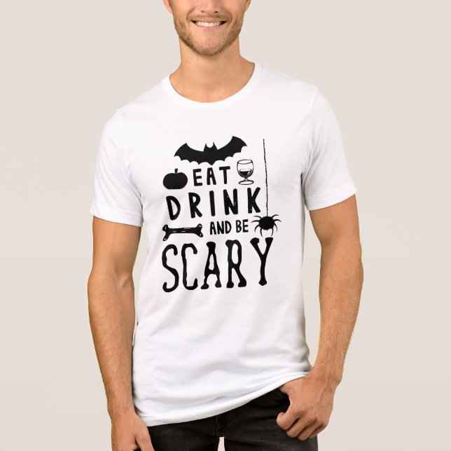 Camiseta Triblenda come bebida y da miedo la halloween (Anverso)