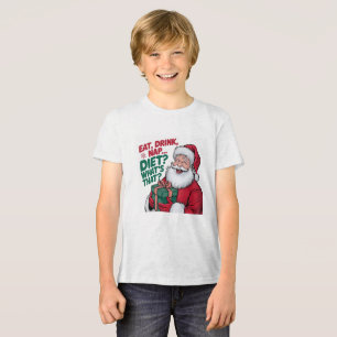 Camiseta Triblenda Come Come Siesta Qué Dieta, Santa divertido