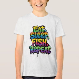 Camiseta Triblenda Come Dormir Pescar Repetir Arcoíris Grafiti