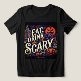 Camiseta Triblenda Comer bebida y ser asustado fiesta de Halloween ne