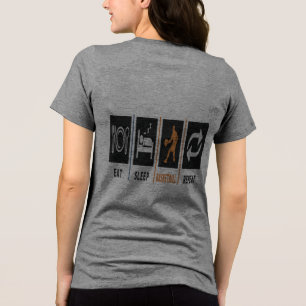 Camiseta Triblenda Comer Dormir Baloncesto Repetir Impresión en la pa