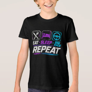 Camiseta Triblenda Comer dormir sim carrera repetir para fans de sim 