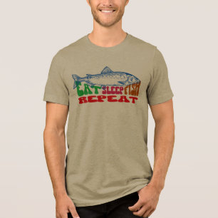 Camiseta Triblenda Comer Pescado De Duerma Repito Pescador Pescador R