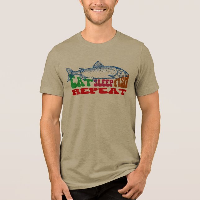 Camiseta Triblenda Comer Pescado De Duerma Repito Pescador Pescador R (Anverso)