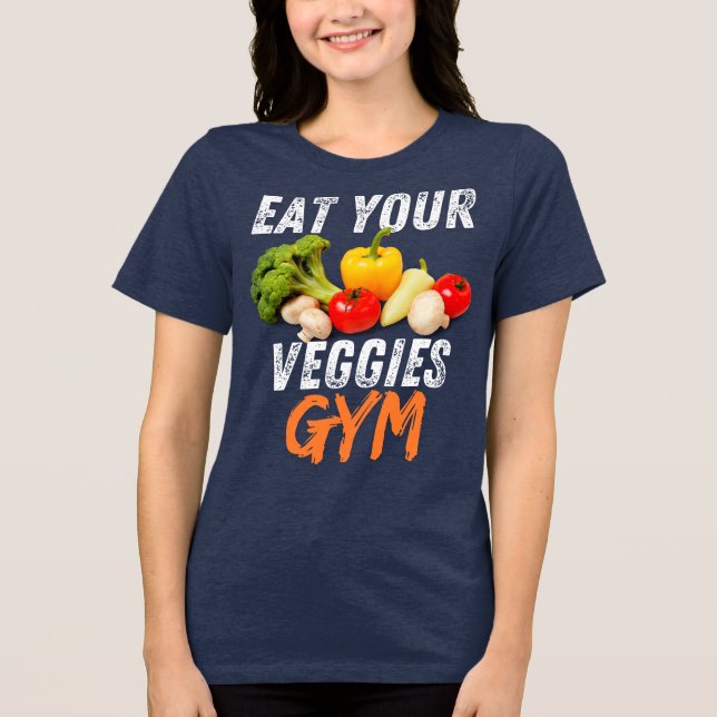 Camiseta Triblenda Comer sus verduras Vegetan Funny Motivation cito (Anverso)
