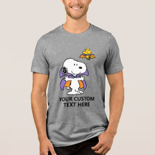 Camiseta Triblenda Cómic Peanuts Snoopy Woodstock Vampiro Halloween