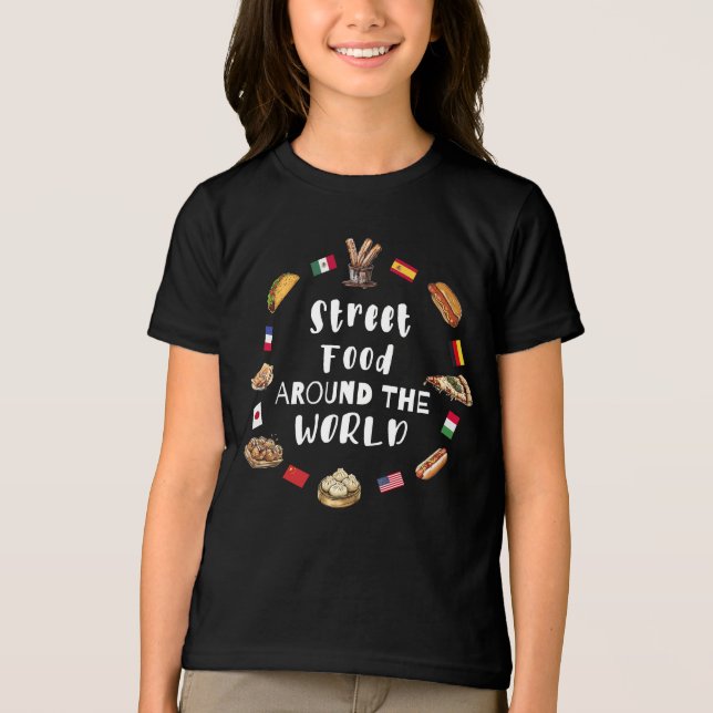 Camiseta Triblenda Comida callejera alrededor del mundo (Anverso)
