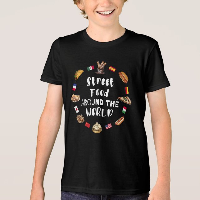 Camiseta Triblenda Comida callejera alrededor del mundo (Anverso)