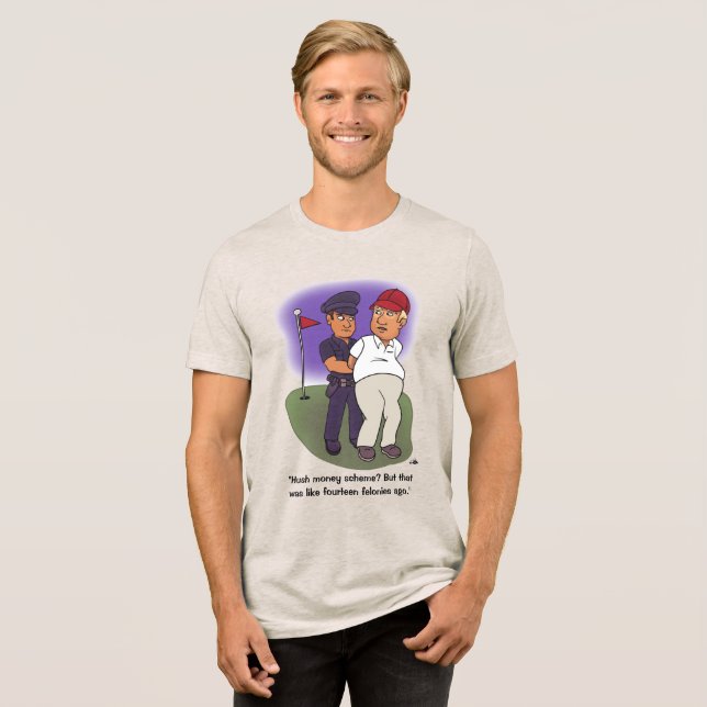 Camiseta Triblenda Comida de avena para hombres de Trump Felonies (Anverso Completa)