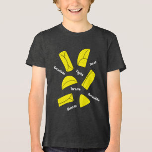 Camiseta Triblenda Comida Mexicana Burrito Fajita Enchilada Quesadill