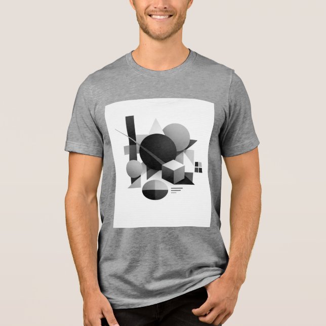 Camiseta Triblenda Composición geométrica en equilibrio monocromático (Anverso)