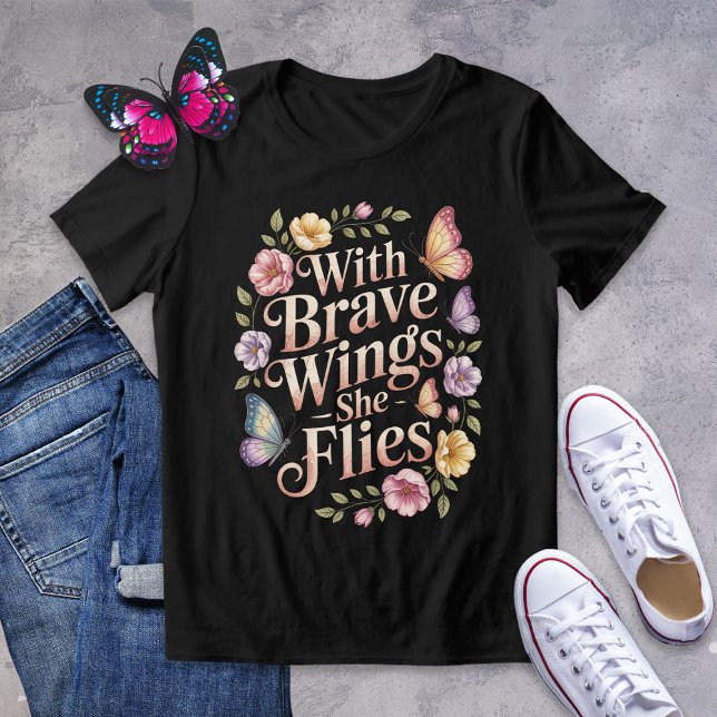 Camiseta Triblenda Con las valientes alas vuela mariposa (Subido por el creador)