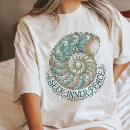 Camiseta Triblenda Concha de Nautilus Busca Paz Interior Arte Oceánic