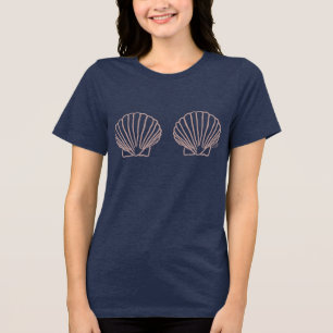 Camiseta Triblenda Conchas de caracol descaradas dibujadas a mano