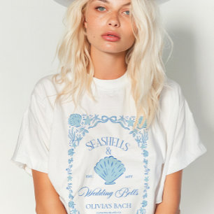 Camiseta Triblenda Conchas marinas y campanas de boda Despedida de so