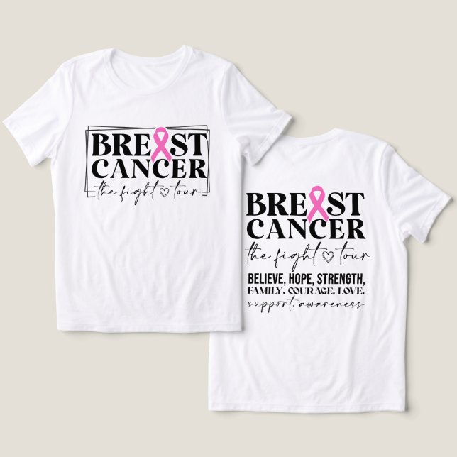 Camiseta Triblenda Conciencia inspiradora sobre el cáncer de mama (Diseño Anverso y Reverso)