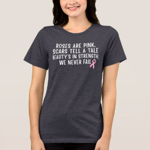 Camiseta Triblenda Conciencia sobre el cáncer de mama: Fuerza, Cicatr