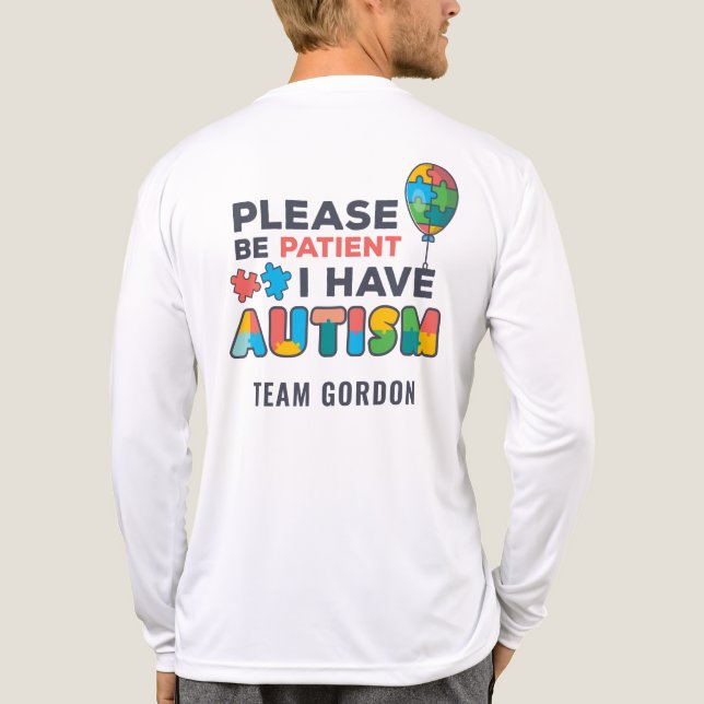Camiseta Triblenda Concienciación sobre autismo Por Favor Sea Un Equi (Reverso )