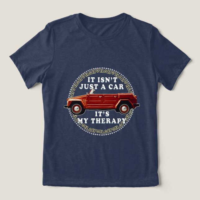 Camiseta Triblenda conducir un coche es terapia (Diseño delantero )