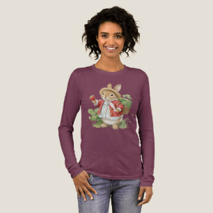 Camiseta Triblenda Conejito de Acuarela Adorable con Fresas